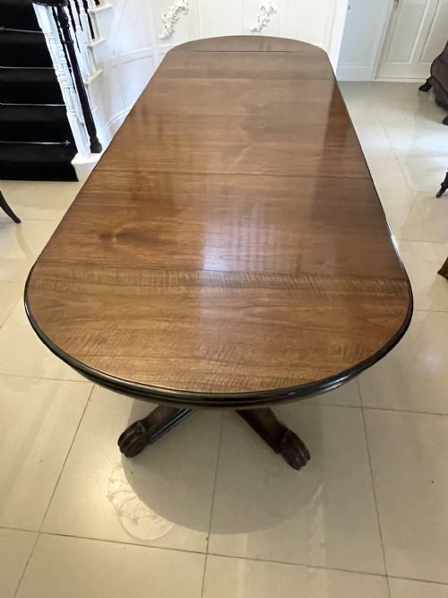 Outstanding Quality Large Antique Victorian Figured Walnut Extending Dining Table H 73 X W 121 X D 329cm