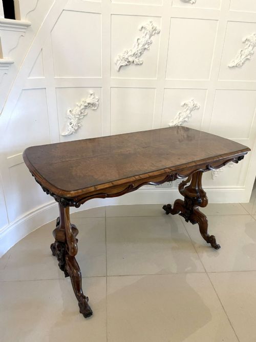 Antique Victorian Quality Burr Walnut Freestanding Centre Table