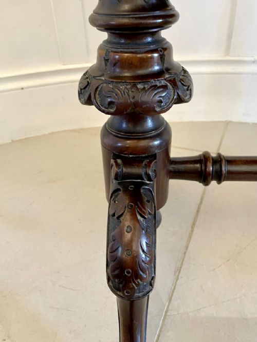 ANTIQUE VICTORIAN QUALITY BURR WALNUT INLAID WORK TABLE - ADDITIONAL PHOTO 8