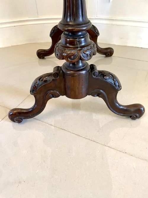 ANTIQUE VICTORIAN QUALITY BURR WALNUT INLAID WORK TABLE - ADDITIONAL PHOTO 9