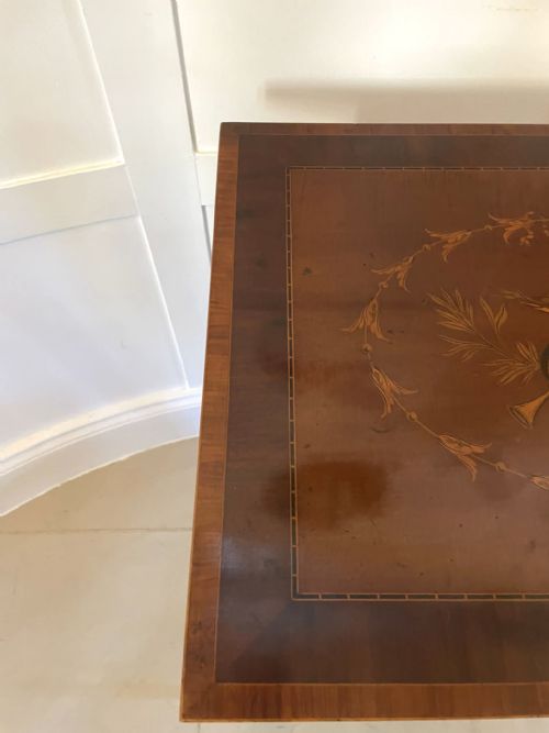 FINE QUALITY ANTIQUE EDWARDIAN MAHOGANY INLAID LAMP TABLE - ADDITIONAL PHOTO 5