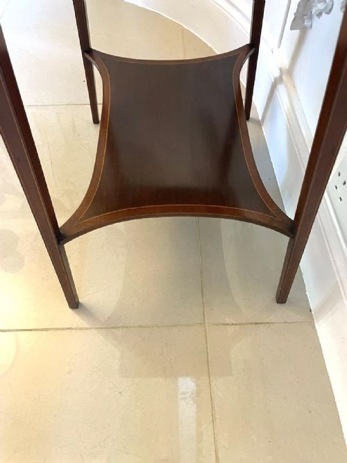 FINE QUALITY ANTIQUE EDWARDIAN MAHOGANY INLAID LAMP TABLE - ADDITIONAL PHOTO 7