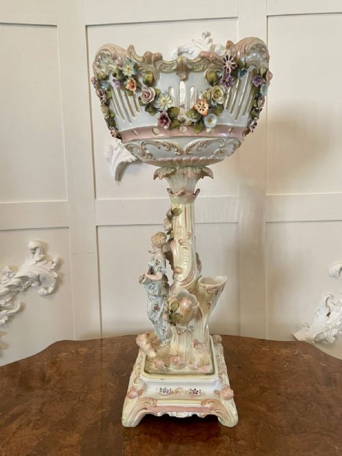Large Antique Victorian Porcelain China Pedestal Comport