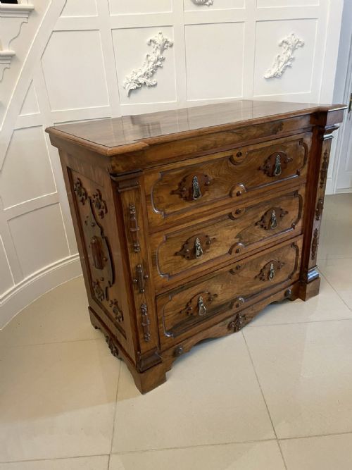 ??Magnificent Quality Antique Victorian Burr Walnut Chest of Drawers by Dennis Kirkham of  Norwich