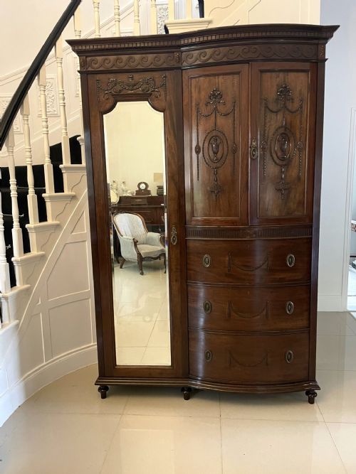 Superb Quality Antique Victorian Carved Mahogany Wardrobe