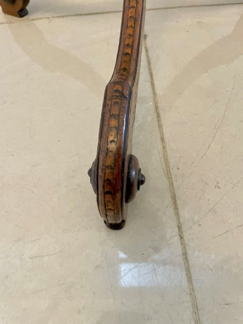 ANTIQUE GEORGE III QUALITY WALNUT FLORAL MARQUETRY INLAID CANDLE STAND - ADDITIONAL PHOTO 2