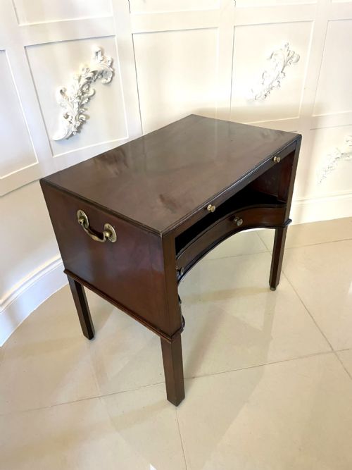 Unusual Antique George III Mahogany Silver/bedside Table