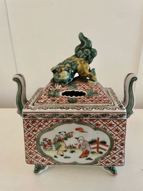 Quality Antique Chinese Hand Painted Vase and Cover