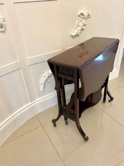 QUALITY ANTIQUE MAHOGANY SUTHERLANDOCCASIONAL TABLE - ADDITIONAL PHOTO 14