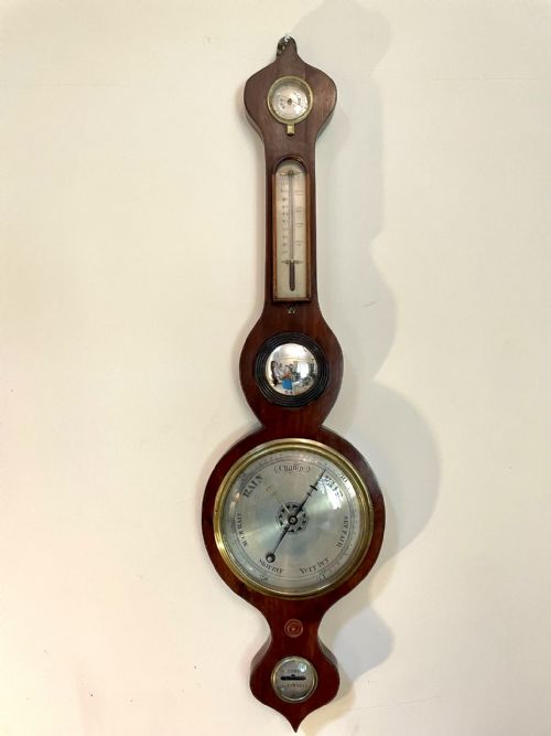 Antique 19th Century Rosewood Banjo Barometer