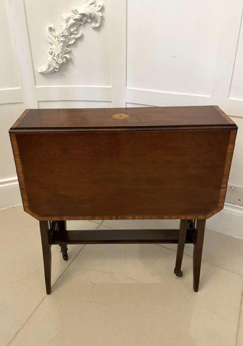 Antique Mahogany Inlaid Baby Sutherland/occasional Table