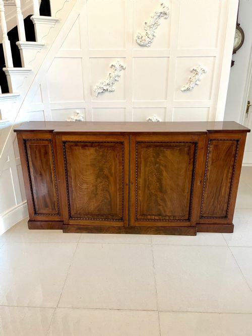 Antique Regency Quality Figured Mahogany Breakfront Four Door Sideboard
