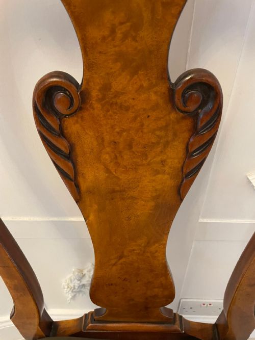 fig 1. Wonderful Quality Set of 16 Burr Walnut George I Style Dining Chairs 