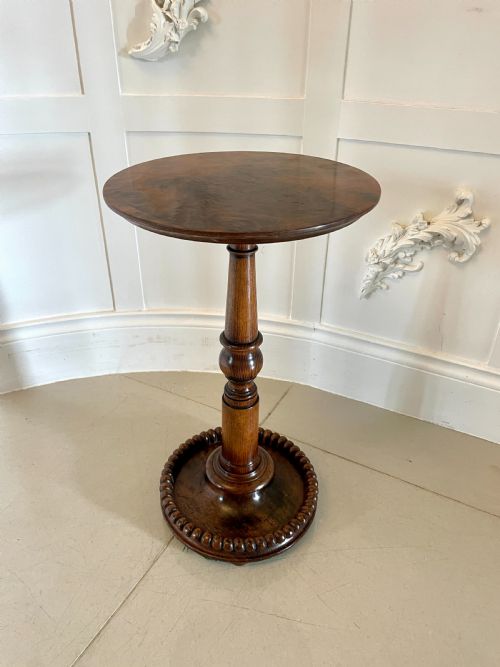 Unusual Antique Victorian Quality Burr Walnut Lamp Table