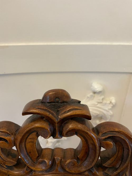 ANTIQUE VICTORIAN CARVED WALNUT SIDE CHAIR - ADDITIONAL PHOTO 1