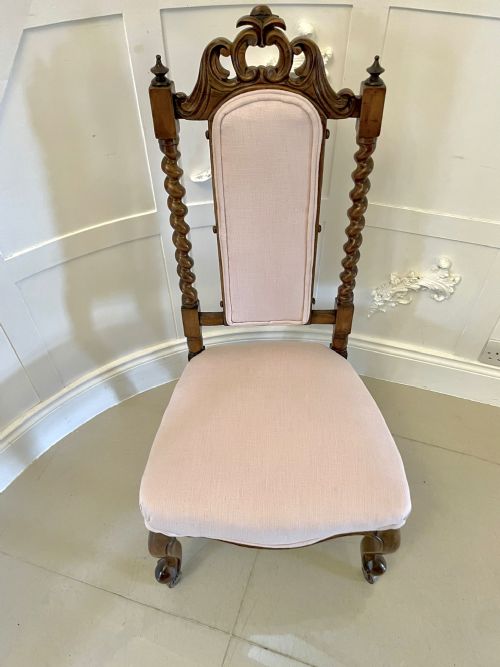 ANTIQUE VICTORIAN CARVED WALNUT SIDE CHAIR - ADDITIONAL PHOTO 2