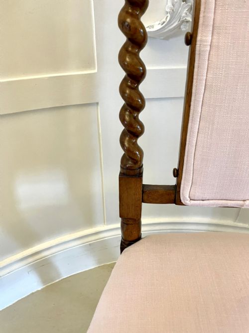 ANTIQUE VICTORIAN CARVED WALNUT SIDE CHAIR - ADDITIONAL PHOTO 5