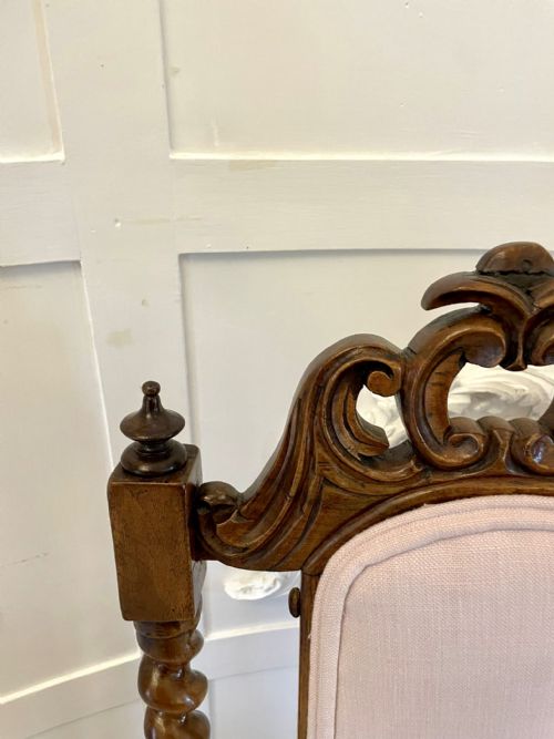 ANTIQUE VICTORIAN CARVED WALNUT SIDE CHAIR - ADDITIONAL PHOTO 7