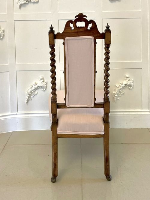 ANTIQUE VICTORIAN CARVED WALNUT SIDE CHAIR - ADDITIONAL PHOTO 8