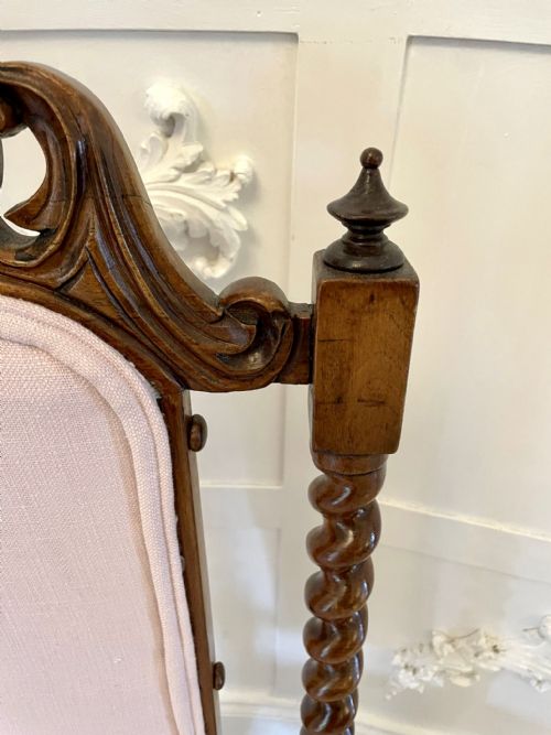 ANTIQUE VICTORIAN CARVED WALNUT SIDE CHAIR - ADDITIONAL PHOTO 9