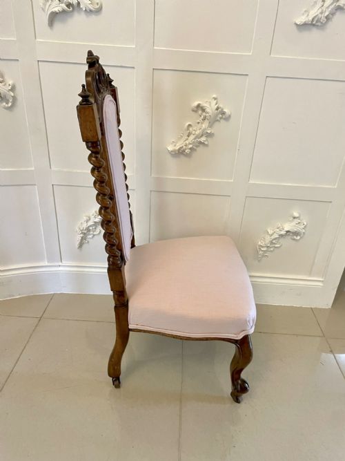 ANTIQUE VICTORIAN CARVED WALNUT SIDE CHAIR - ADDITIONAL PHOTO 10