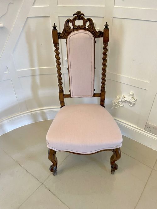 ANTIQUE VICTORIAN CARVED WALNUT SIDE CHAIR - ADDITIONAL PHOTO 12