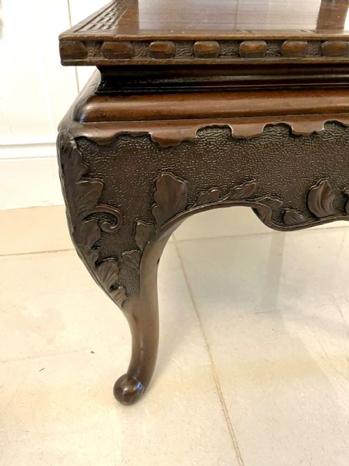 FINE QUALITY PAIR OF ANTIQUE CARVED CHINESE HALL CHAIRS - ADDITIONAL PHOTO 3