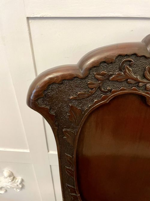 FINE QUALITY PAIR OF ANTIQUE CARVED CHINESE HALL CHAIRS - ADDITIONAL PHOTO 5