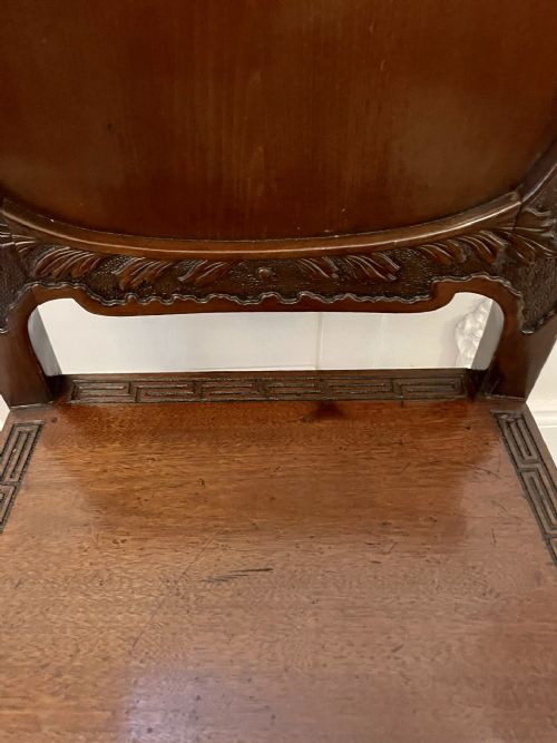 FINE QUALITY PAIR OF ANTIQUE CARVED CHINESE HALL CHAIRS - ADDITIONAL PHOTO 6
