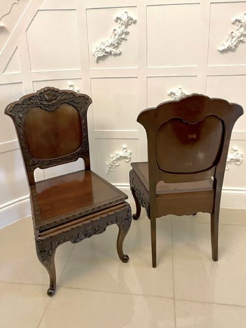 FINE QUALITY PAIR OF ANTIQUE CARVED CHINESE HALL CHAIRS - ADDITIONAL PHOTO 11