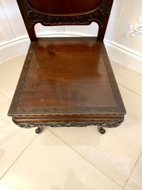 FINE QUALITY PAIR OF ANTIQUE CARVED CHINESE HALL CHAIRS - ADDITIONAL PHOTO 12