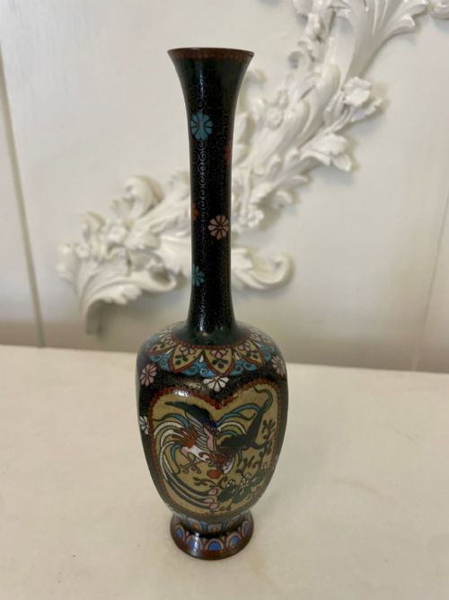 Unusual Antique Miniature Japanese Cloisonne Vase