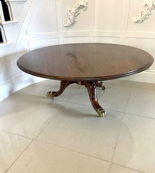 Large Antique Victorian Circular Quality Mahogany Coffee Table