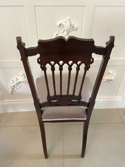 FINE PAIR OF ANTIQUE VICTORIAN CARVED MAHOGANY SIDE CHAIRS - ADDITIONAL PHOTO 3