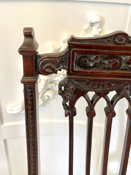 FINE PAIR OF ANTIQUE VICTORIAN CARVED MAHOGANY SIDE CHAIRS - ADDITIONAL PHOTO 10