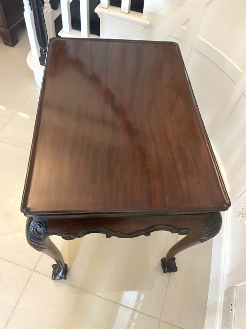 ANTIQUE GEORGE III QUALITY CARVED MAHOGANY IRISH SILVER TABLE - ADDITIONAL PHOTO 2
