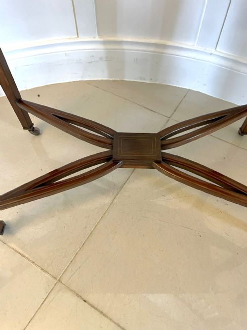 ANTIQUE EDWARDIAN ROSEWOOD INLAID FREESTANDING CARDSIDE TABLE - ADDITIONAL PHOTO 3