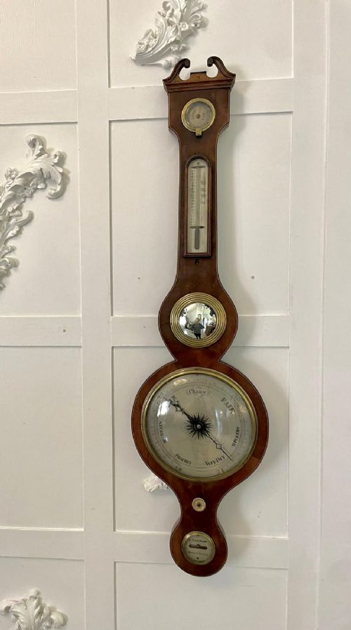 Antique George III Quality Mahogany Banjo Barometer