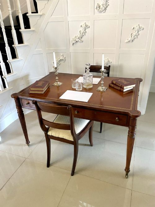 fig 1. Fine Quality Antique Mahogany Partners Writing Desk