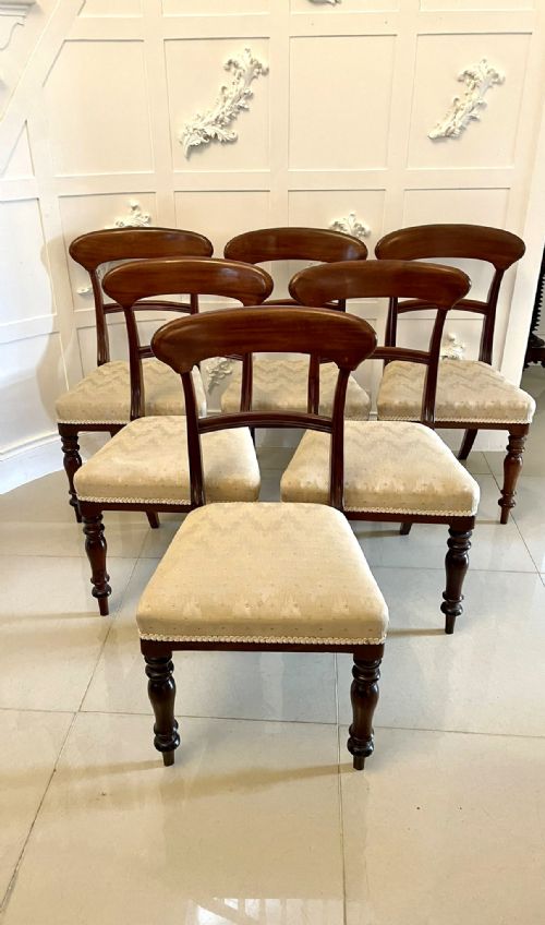 Set of 6 Antique Victorian Quality Mahogany Dining Chairs