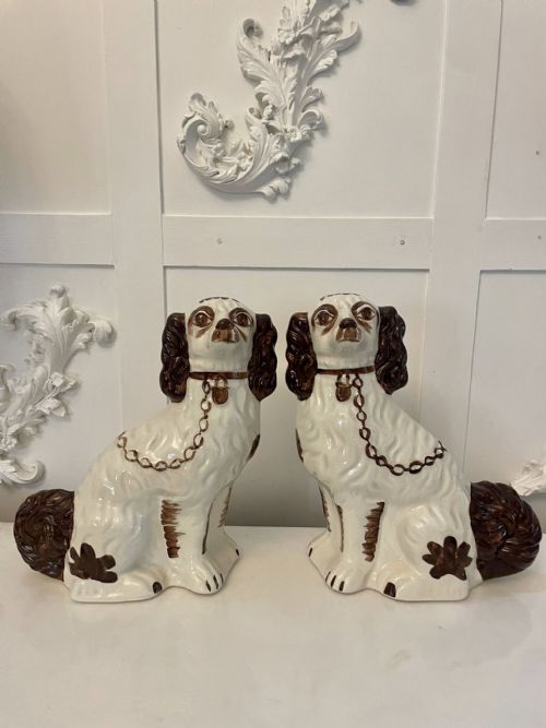 Pair of Quality Antique Edwardian Staffordshire Dogs