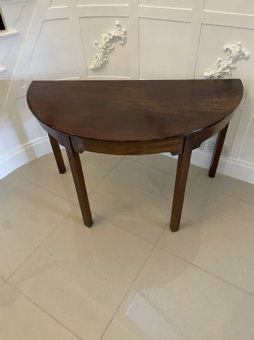 Antique George III Quality Mahogany Demi-lune Console Table