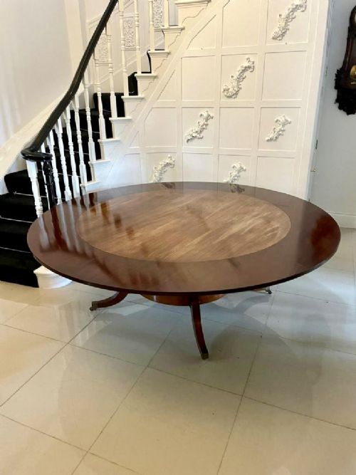  Superb Quality Figured Mahogany Antique Circular Extending 10 Seater Dining Table 