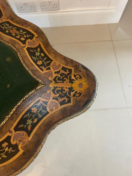 EXHIBITION QUALITY ANTIQUE VICTORIAN FRENCH KINGWOOD MARQUETRY INLAID ORMOLU MOUNTED CARDSIDE TABLE BY HENRY DASSON - ADDITIONAL PHOTO 4