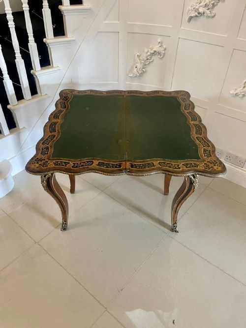 EXHIBITION QUALITY ANTIQUE VICTORIAN FRENCH KINGWOOD MARQUETRY INLAID ORMOLU MOUNTED CARDSIDE TABLE BY HENRY DASSON - ADDITIONAL PHOTO 9