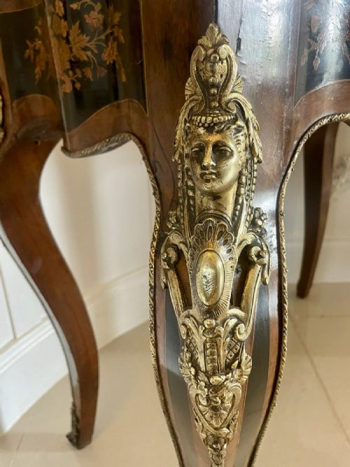 EXHIBITION QUALITY ANTIQUE VICTORIAN FRENCH KINGWOOD MARQUETRY INLAID ORMOLU MOUNTED CARDSIDE TABLE BY HENRY DASSON - ADDITIONAL PHOTO 12