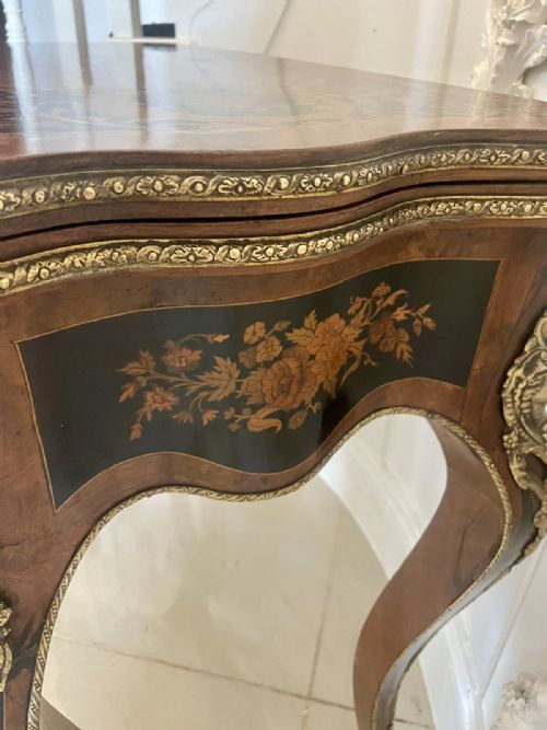 EXHIBITION QUALITY ANTIQUE VICTORIAN FRENCH KINGWOOD MARQUETRY INLAID ORMOLU MOUNTED CARDSIDE TABLE BY HENRY DASSON - ADDITIONAL PHOTO 15