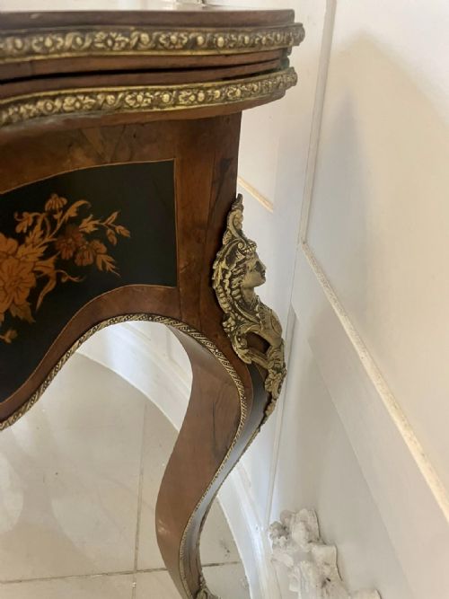 EXHIBITION QUALITY ANTIQUE VICTORIAN FRENCH KINGWOOD MARQUETRY INLAID ORMOLU MOUNTED CARDSIDE TABLE BY HENRY DASSON - ADDITIONAL PHOTO 18