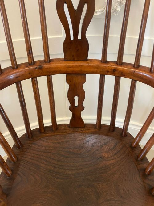 ANTIQUE GEORGE III QUALITY YEW WOOD WINDSOR ARMCHAIR - ADDITIONAL PHOTO 1