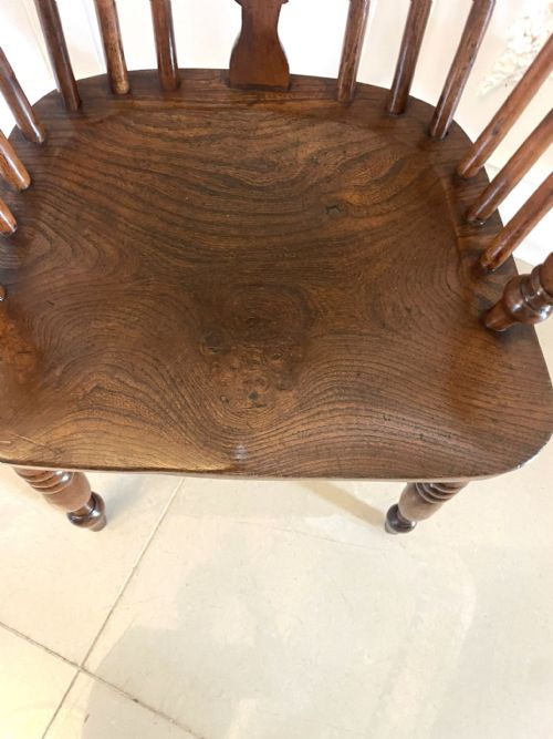 ANTIQUE GEORGE III QUALITY YEW WOOD WINDSOR ARMCHAIR - ADDITIONAL PHOTO 4